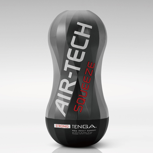 日本TENGA-AIR-TECH SQUEEZE 空壓增壓自慰杯-堅毅黑ATS-001B